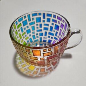 Hand Painted Glass Mug